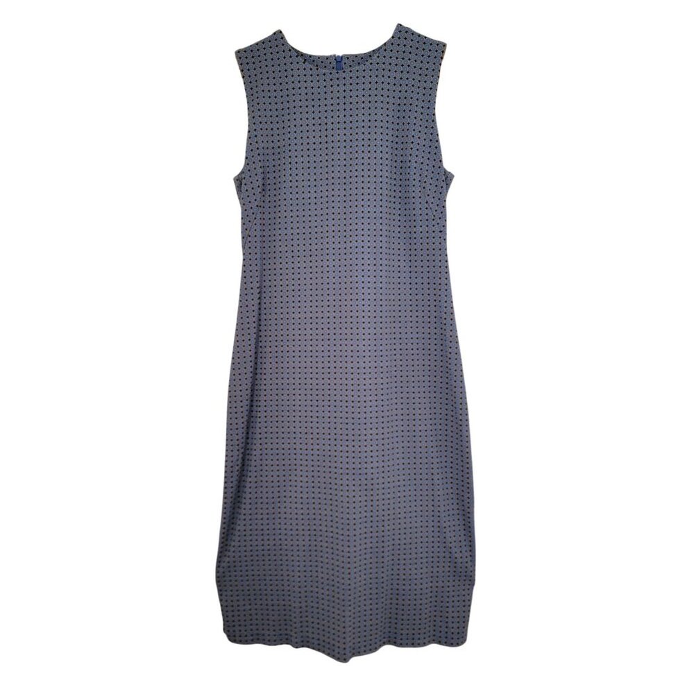 J. McLaughlin Sleeveless Blue Patterned Sheath Dress Women's Sz Small